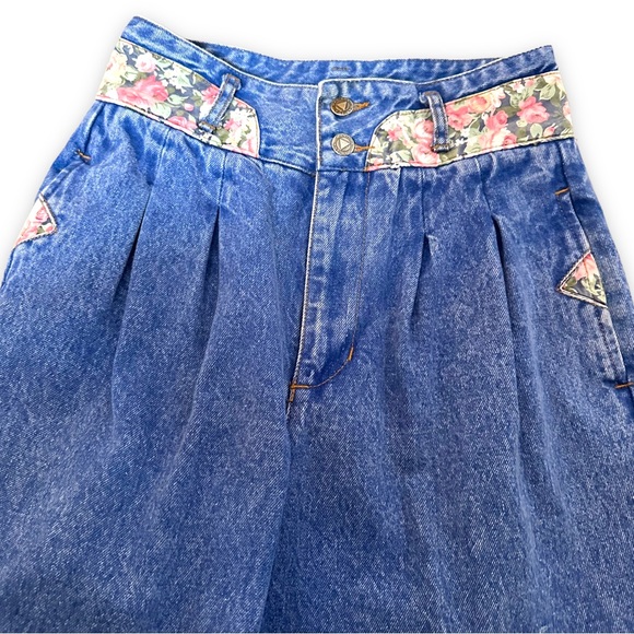 Vintage Manisha Jeans High Rise Floral Detail Acid Wash Women's Size 9 / 27 - Picture 6 of 16